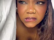 Ebony Step Mom caught Step Son jerking off pretending sex doll 7/16