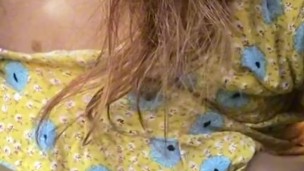 Horny barefoot hippie spits in your mouth and cums in the garden