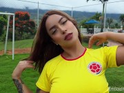 sexy latina fucks her trainer on the soccer field - anissamiller 4/16