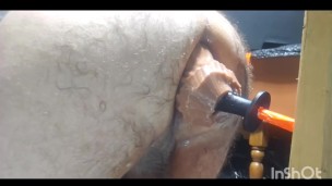 Deep dildo anal play wishing for a fist