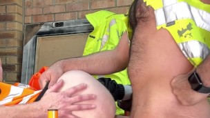 XL hairy hung cock Creampies ginger tradesman’s ass hole on the constitution site.