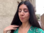 If you lose the game - you'll have to walk on public with cum on your face! - Cumwalk 13/16