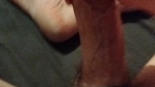 Pulling my cock with heavy ball stretcher