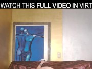 Solo blonde,Cherry Lady,rubs her shaved pussy in VR. 10/16