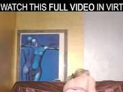 Solo blonde,Cherry Lady,rubs her shaved pussy in VR. 12/16