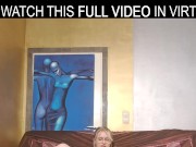 Solo blonde,Cherry Lady,rubs her shaved pussy in VR. 5/16