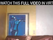 Solo blonde,Cherry Lady,rubs her shaved pussy in VR. 6/16