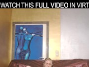 Solo blonde,Cherry Lady,rubs her shaved pussy in VR. 7/16