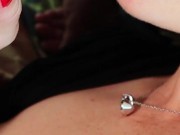 Enjoying her tongue skills