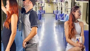 Sexo em transporte público real!