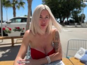 Blonde huge tits got fucked and covered in cum after a Tinder date 🔥 1/16