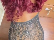 Petite Ebony Stripper Brings Home Client For Backshots Dress Fuck. 3/16