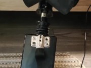 Giving a footjob in my strappy heels to a black cock on my fuck machine 2/16