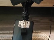 Giving a footjob in my strappy heels to a black cock on my fuck machine 5/16