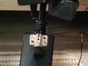 Giving a footjob in my strappy heels to a black cock on my fuck machine 6/16