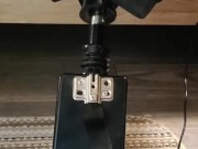 Giving a footjob in my strappy heels to a black cock on my fuck machine 7/16