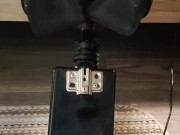 Giving a footjob in my strappy heels to a black cock on my fuck machine 9/16