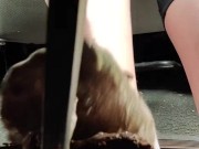 Pedal pumping ice cream sandwichs wearing white ankle socks then barefoot in my truck behind pedal 7/16