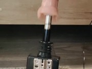 Big white cock getting a foot job from my huge lubed up clean soles ( fuck machine) dildo