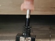 Big white cock getting a foot job from my huge lubed up clean soles ( fuck machine) dildo 12/16