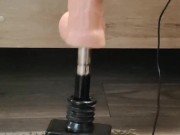 Big white cock getting a foot job from my huge lubed up clean soles ( fuck machine) dildo 4/16