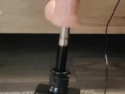 Big white cock getting a foot job from my huge lubed up clean soles ( fuck machine) dildo 7/16