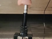 Big white cock getting a foot job from my huge lubed up clean soles ( fuck machine) dildo 8/16