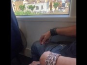 ACCIDENTAL HOMEMADE SEX ON THE TRAIN - HANDJOB AND CAMSHOT WITH AMATEUR MILF