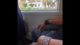 ACCIDENTAL HOMEMADE SEX ON THE TRAIN - HANDJOB AND CAMSHOT WITH AMATEUR MILF