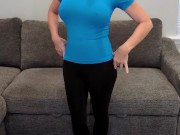 Blue Compression Shirt with Black Yoga Pants 4/16