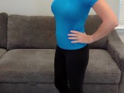 Blue Compression Shirt with Black Yoga Pants 8/16