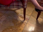 A girl wearing nude stockings with red top and high heels 5/16