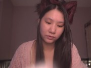 Cute Asian Girl Kitty Cat Cosplay ASMR - read with me onii-chan! - Ezra 9-10 14/16