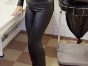 Swedish Hotwife stripping in public restroom 4/16