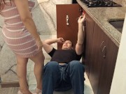 Horny Wife Seduces the Kitchen Repairman and Gets Fucked Fast Before Her Husband Comes Back Home 4/16