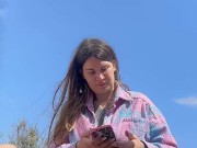 Truckers Got a Surprise — Naughty Girl Moaning by the Road 4/16