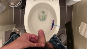 Peeing and shaking cock after it