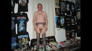 My body with sexy women's pantyhouse and one one testicle