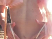 Panties Off In The Forest, Completely Naked Slut Shows It All For You Outdoors 7/16