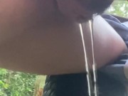 Pussy Dripping After Wet Outdoor Piss In The Garden, Slut Shows It Close Up 9/16