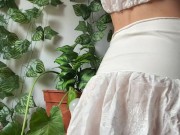 No Panties Under My Skirt, Slut Lets You Peek At Her Wet Pussy In Public 15/16