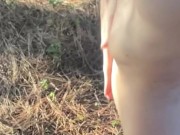 Naked Slut Waits In The Forest Begging To Get Fucked Hard Against A Pine Tree