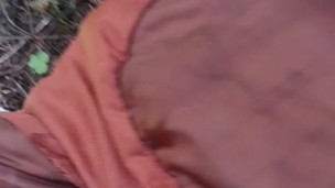 Long distance hiker. Long Uncut Cock. New Backpack.