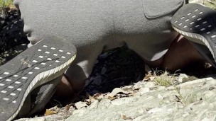 BENDING OVER AND SPREADING MY BUBBLE BUTT IN PUBLIC