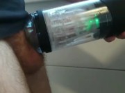Extrem Edging with Masturbator with long cumshot