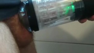 Extrem Edging with Masturbator with long cumshot
