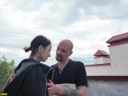 small ass stretched on a public rooftop 1/16