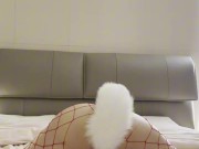 asian intense masturbation with butt plug and vibrator, fishnet stockings fantasy 10/16