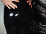 Blond Girl in Latex Gloves gives Handjob with a big load of Cum 2/16