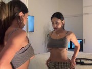 Cute young latina bends over in mini skirt and shows ass 6/16